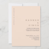 Minimalistische moderne Hochzeit im Herbst Einladu (Vorderseite)