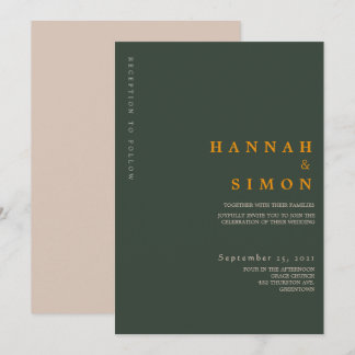 Minimalistische moderne Hochzeit im Herbst Einladu