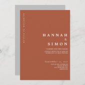 Minimalistische moderne Hochzeit im Herbst Einladu (Vorne/Hinten)