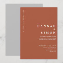 Minimalistische moderne Hochzeit im Herbst Einladu