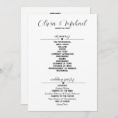Minimalistische moderne Hochzeit Programm (Vorne/Hinten)
