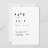 Minimalistische moderne Hochzeit rettet das Datum (Vorderseite)