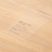Minimalistische moderne Hochzeit rettet das Datum Acryleinladungen (Ablage )