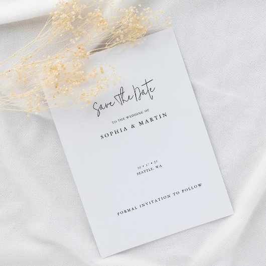 Minimalistische moderne Hochzeit rettet das Datum Save The Date
