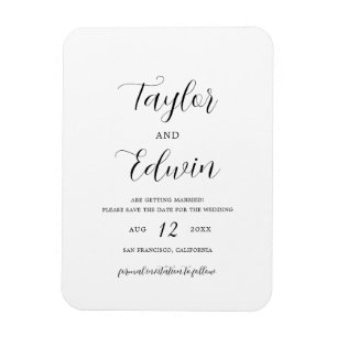 Minimalistische moderne Hochzeit - Save the Date Magnet