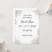 Minimalistische moderne Hochzeit Sichern Sie die D Karte (Vorderseite/Rückseite Beispiel)