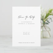 Minimalistische moderne Hochzeit Sichern Sie die D Save The Date (Stehend Vorderseite)