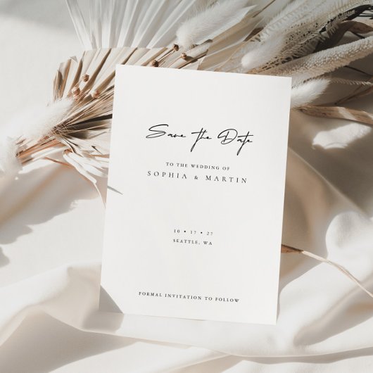 Minimalistische moderne Hochzeit Sichern Sie die D Save The Date