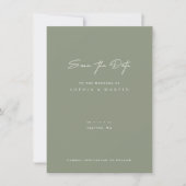 Minimalistische moderne Hochzeit Sichern Sie die D Save The Date (Vorderseite)