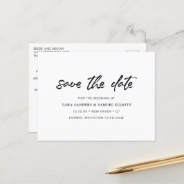 Minimalistische moderne Hochzeit - Termin vormerke Ankündigungspostkarte