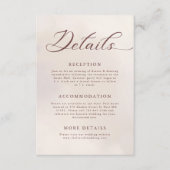 Minimalistische moderne Hochzeitdetails Begleitkarte (Vorderseite)