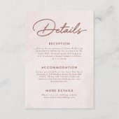 Minimalistische moderne Hochzeitdetails Begleitkarte (Vorderseite)