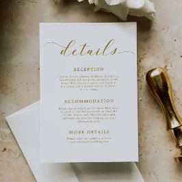 Minimalistische moderne Hochzeitdetails Begleitkarte