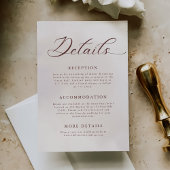 Minimalistische moderne Hochzeitdetails Begleitkarte
