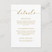 Minimalistische moderne Hochzeitdetails Begleitkarte (Vorderseite)