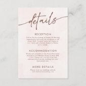 Minimalistische moderne Hochzeitdetails Begleitkarte (Vorderseite)