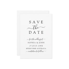 Minimalistische moderne Hochzeiten retten das Datu Save The Date