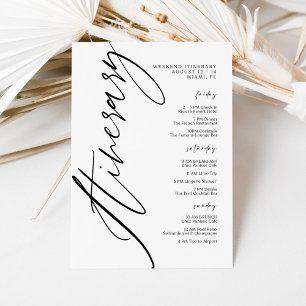 Minimalistische moderne Hochzeitsablauf-Einladung Einladung