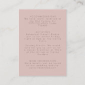 Minimalistische, moderne Hochzeitsdetails Begleitkarte (Rückseite)