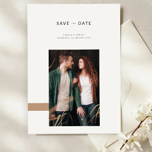 Minimalistische moderne Hochzeitsfotografie Save The Date