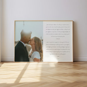 Minimalistische moderne Hochzeitsgelübde Schrift F Poster