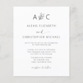 Minimalistische moderne Hochzeitskalligrafie (Vorderseite)