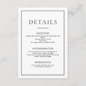 Minimalistische moderne Hochzeitskarte Begleitkarte (Vorderseite)