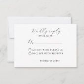 Minimalistische moderne Hochzeitskarte RSVP Karte (Vorderseite)