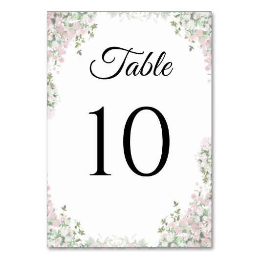 Minimalistische, moderne Hochzeitskarte Tischnummer (Vorderseite)