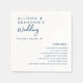 Minimalistische moderne Hochzeitspass-Fakten Serviette (Vorderseite)
