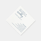 Minimalistische moderne Hochzeitspass-Fakten Serviette (Ecke)