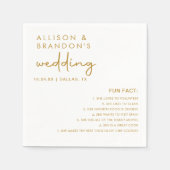 Minimalistische moderne Hochzeitspass-Fakten Serviette (Vorderseite)