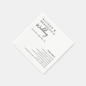 Minimalistische moderne Hochzeitspass-Fakten Serviette (Ecke)