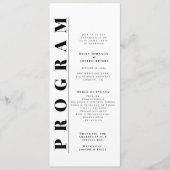 Minimalistische, moderne Hochzeitsprogramme Programm (Vorderseite)