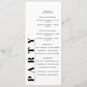 Minimalistische, moderne Hochzeitsprogramme Programm (Rückseite)