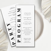 Minimalistische, moderne Hochzeitsprogramme Programm