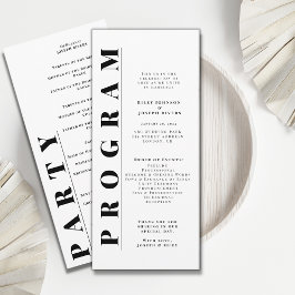 Minimalistische, moderne Hochzeitsprogramme Programm