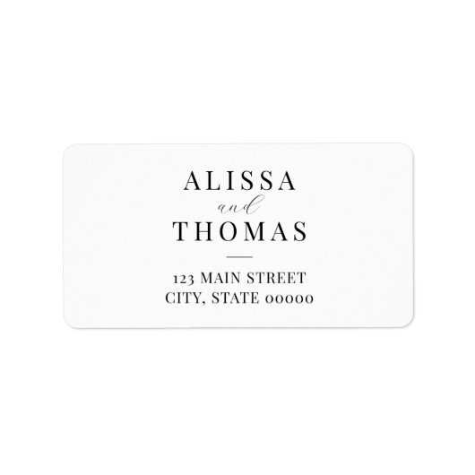 Minimalistische moderne Hochzeitsszene Rücksendead Adressaufkleber (Vorne)