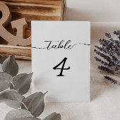 Minimalistische moderne Hochzeitsszene Tischnummer