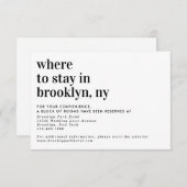 Minimalistische moderne Hochzeitsunterkunft Begleitkarte (Vorne/Hinten)