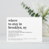 Minimalistische moderne Hochzeitsunterkunft Begleitkarte (Stehend Vorderseite)