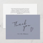 Minimalistische moderne Hochzeitswohnung Dankeschö Dankeskarte (Vorne/Hinten)