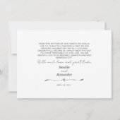 Minimalistische moderne Hochzeitswohnung Dankeschö Dankeskarte (Rückseite)