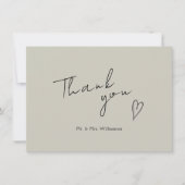 Minimalistische moderne Hochzeitswohnung Dankeschö Dankeskarte (Vorderseite)