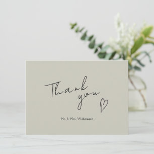 Minimalistische moderne Hochzeitswohnung Dankeschö Dankeskarte