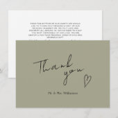 Minimalistische moderne Hochzeitswohnung Dankeschö Dankeskarte (Vorne/Hinten)