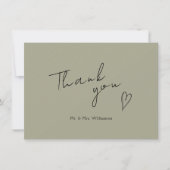 Minimalistische moderne Hochzeitswohnung Dankeschö Dankeskarte (Vorderseite)