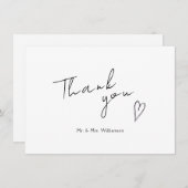 Minimalistische moderne Hochzeitswohnung Dankeschö Dankeskarte (Vorne/Hinten)