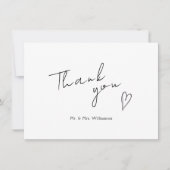 Minimalistische moderne Hochzeitswohnung Dankeschö Dankeskarte (Vorderseite)