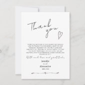 Minimalistische moderne Hochzeitswohnung Dankeschö Dankeskarte (Vorderseite)